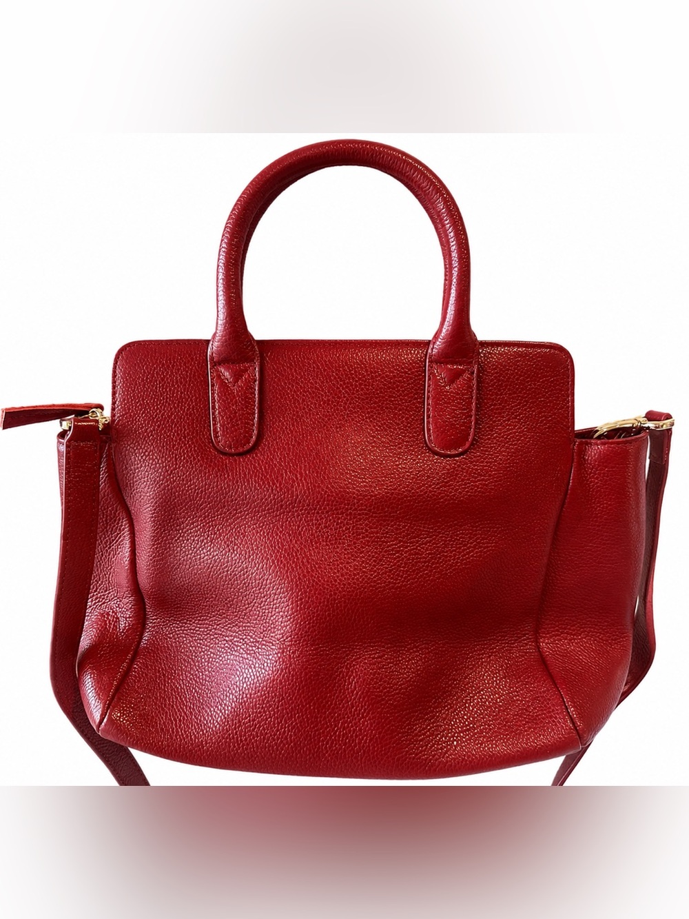 SALE!! NWOT! Genuine Leather Onna Ehrlich handbag in deep red - Picture 2 of 13